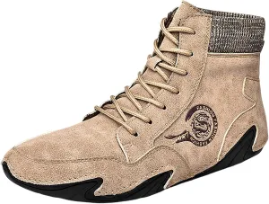 Men's Comfortable Stretch Shoes High Top Shoes Round Toe Breathable Minimalist Shoes Hiking Casual Sneaker