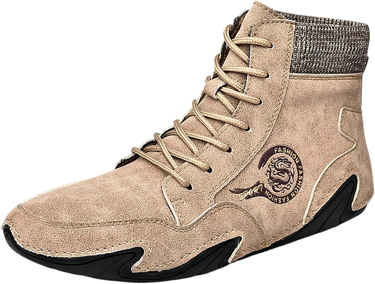 Men's Comfortable Stretch Shoes High Top Shoes Round Toe Breathable Minimalist Shoes Hiking Casual Sneaker