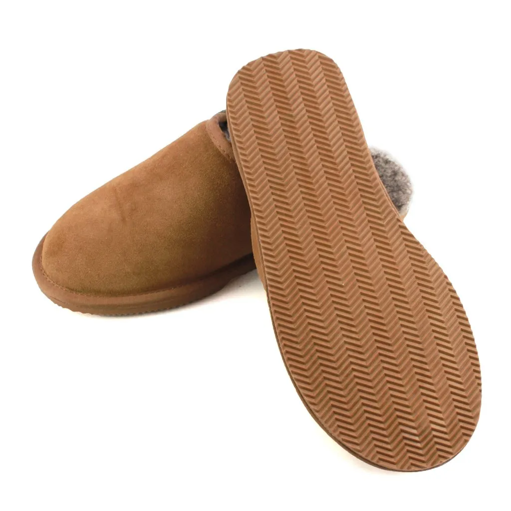 Men's Ellis Sheepskin Lined Slipper Mule - Chestnut/Tipped