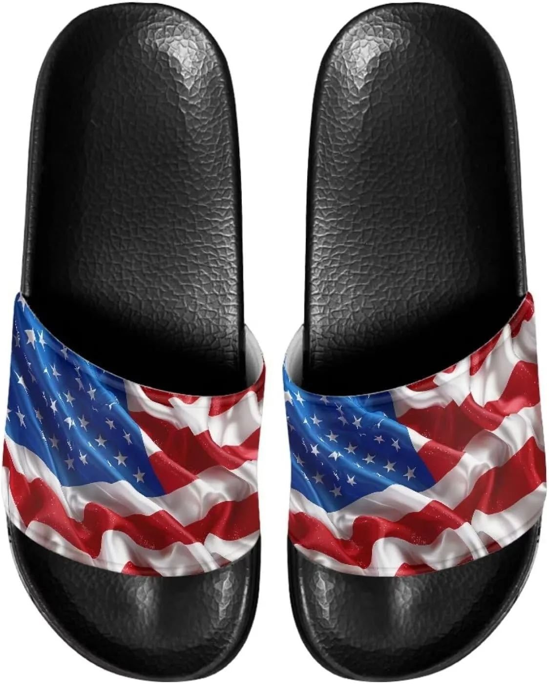 Mens Father Slides Sandals Slip On House Slippers Comfortable Athletic Anti-Slip Slides for Walking Beach US 5-14 Black Sole