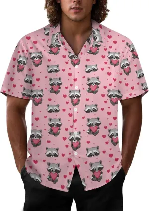 Mens Hawaiian Shirt Casual Button Down Short Sleeve Tropical Beach Holiday Aloha Party Shirt for Men Funny