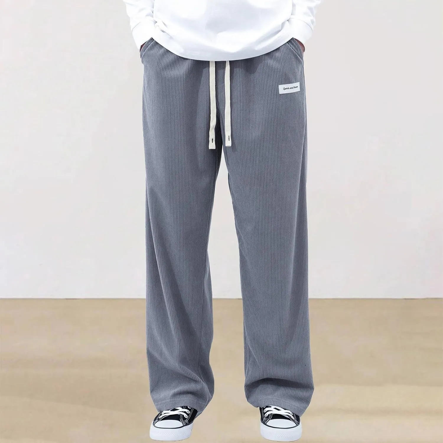Men's Lightweight Jogging Pant Pull-On Work Joggers Baggy Sports Casual Sweatpants Yoga Long Pants