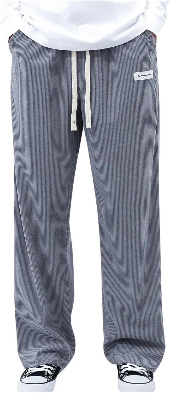 Men's Lightweight Jogging Pant Pull-On Work Joggers Baggy Sports Casual Sweatpants Yoga Long Pants