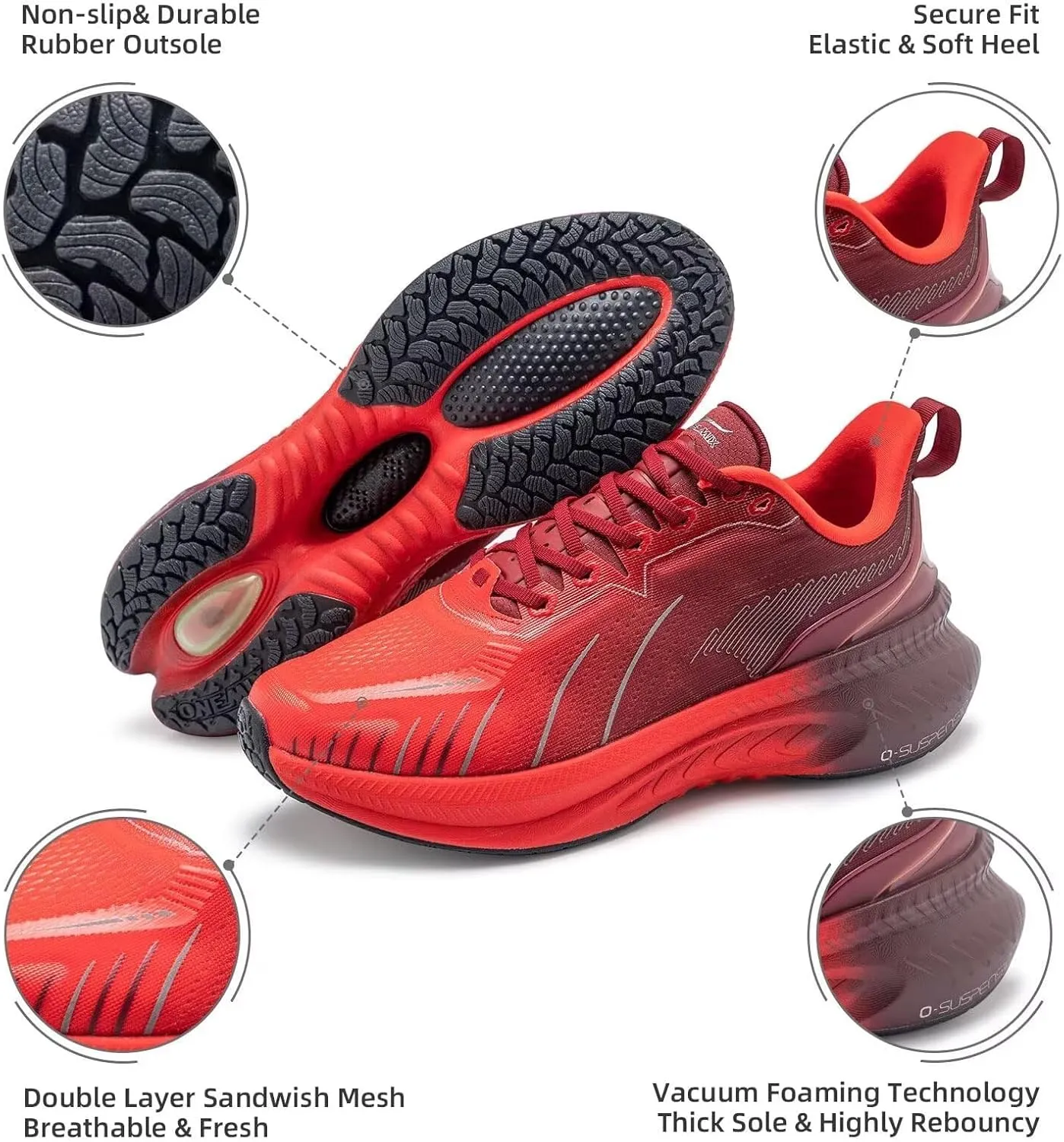 Men's Max Cushioned Walking Shoes with Air Cushion - Plantar Fasciitis Pain Relief