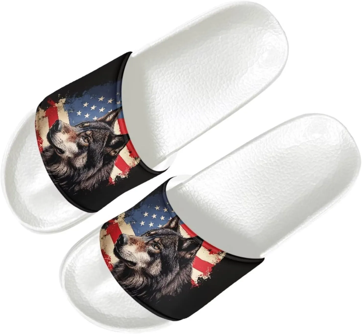 Men’s Slides Breathable Comfort Cushioned Slid-On Beach Pool Sandal Slippers Size 5-14 White Sole