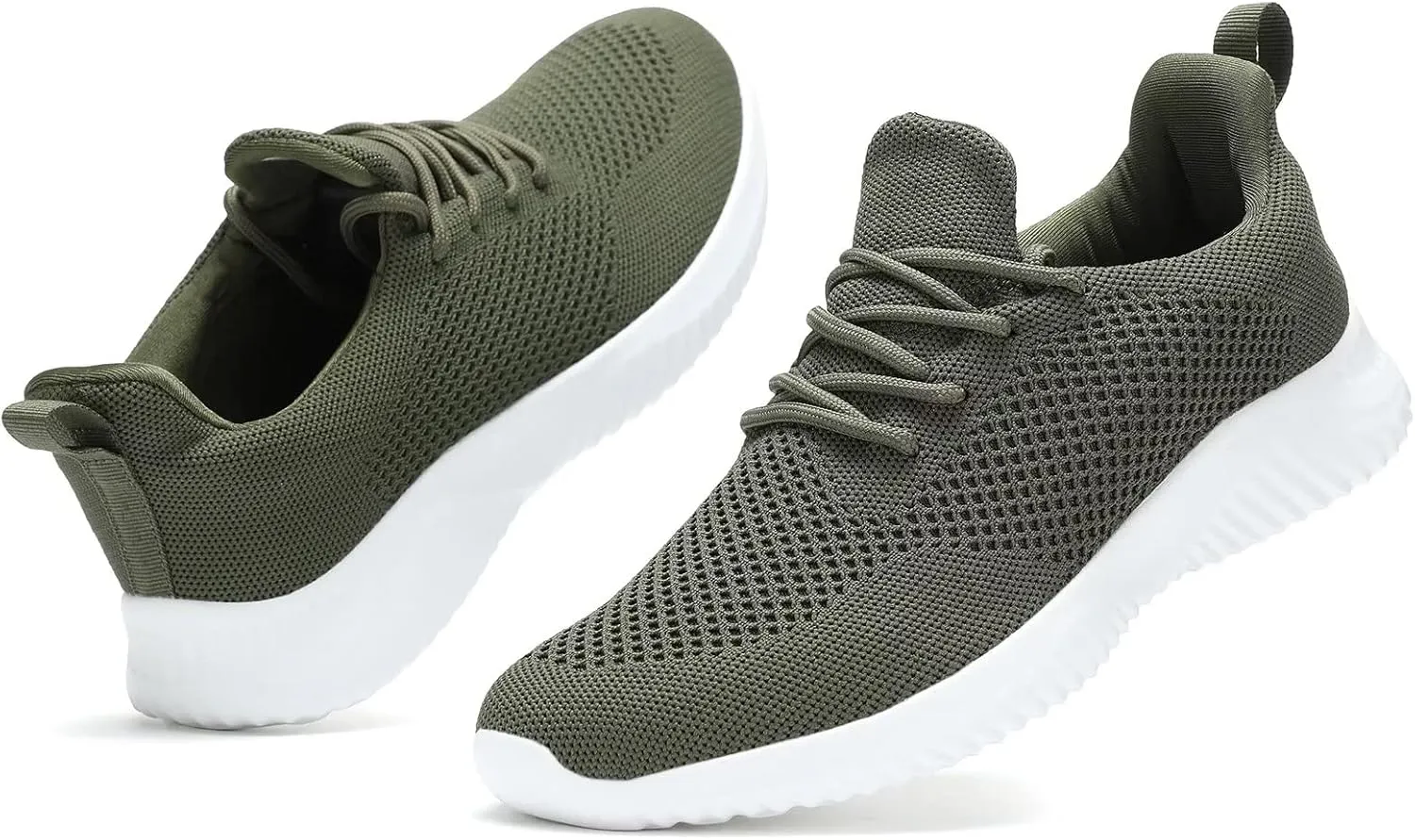 Mens Slip-on Tennis Shoes Walking Running Sneakers Lightweight Breathable Casual Soft Sole Mesh Work Gym Trainers