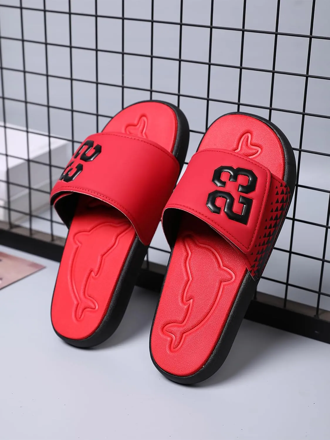 Men's Sport Slide Sandals, Flexible Midsole, Casual Beach Slides
