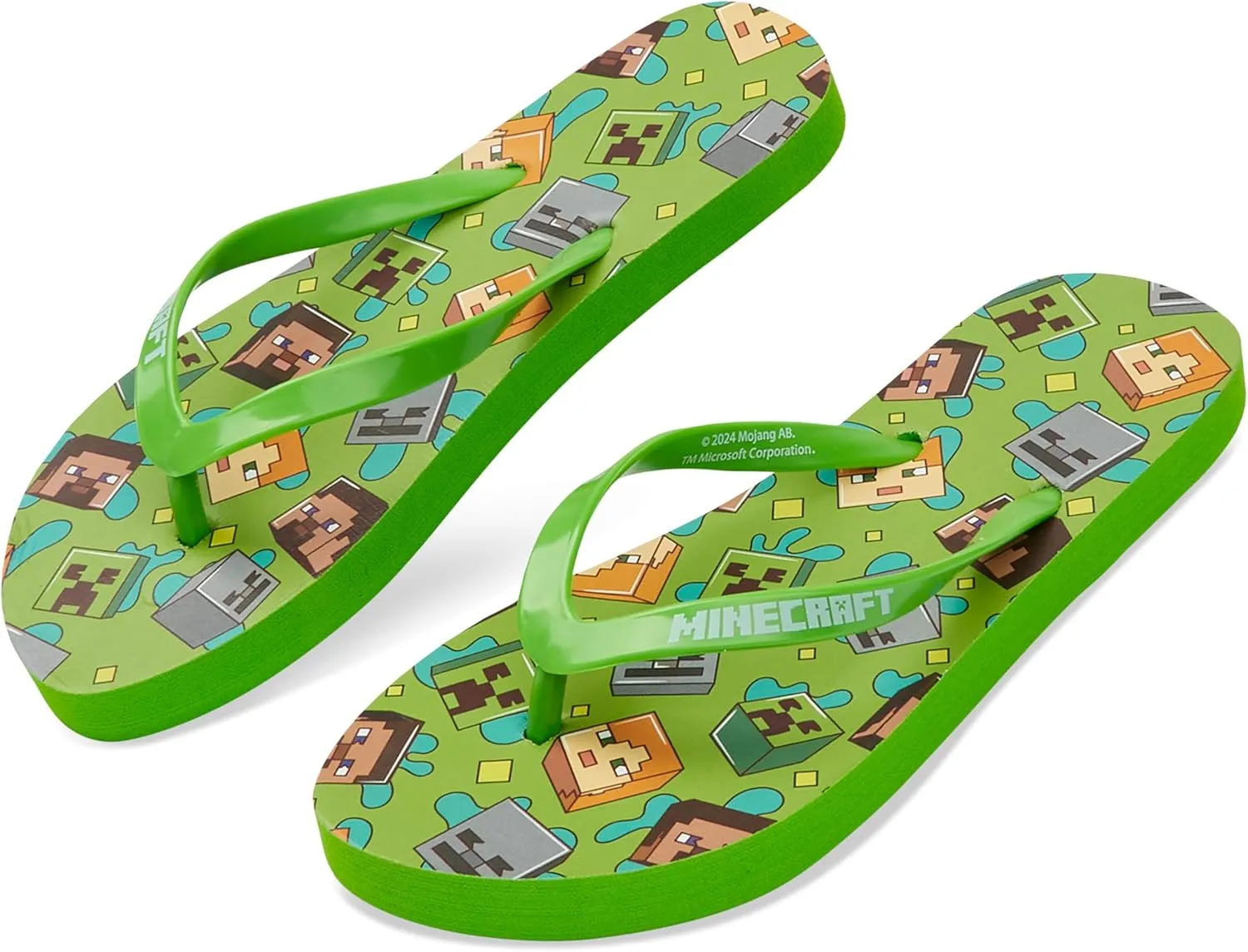Minecraft Boys Sliders or Flip Flops for Beach and Pool - Boys Gifts