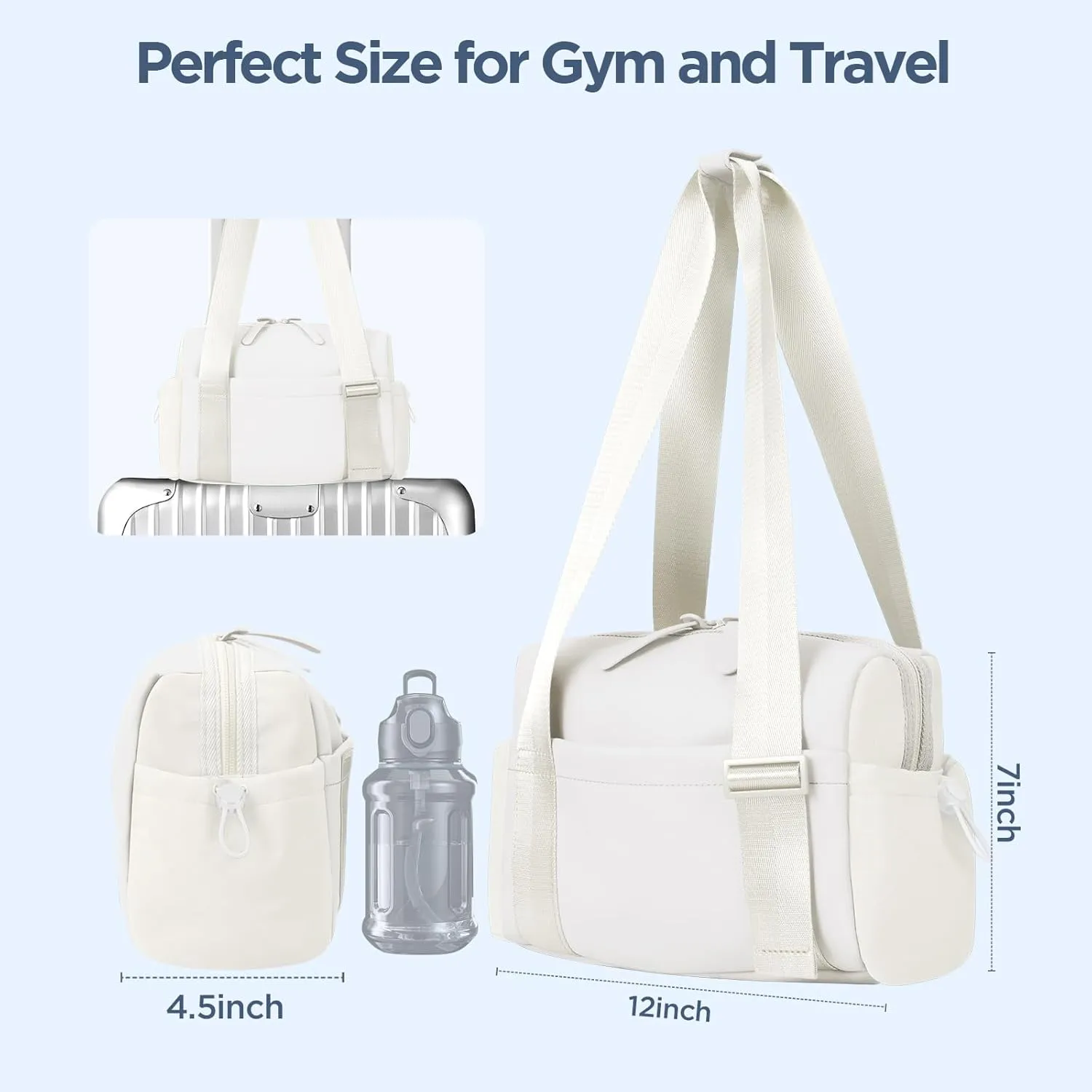Mini Gym Bag for Women Girls Small Gym Tote Bag with Wet Compartment Waterproof Travel Duffle Bag Cute Workout Sport Bag