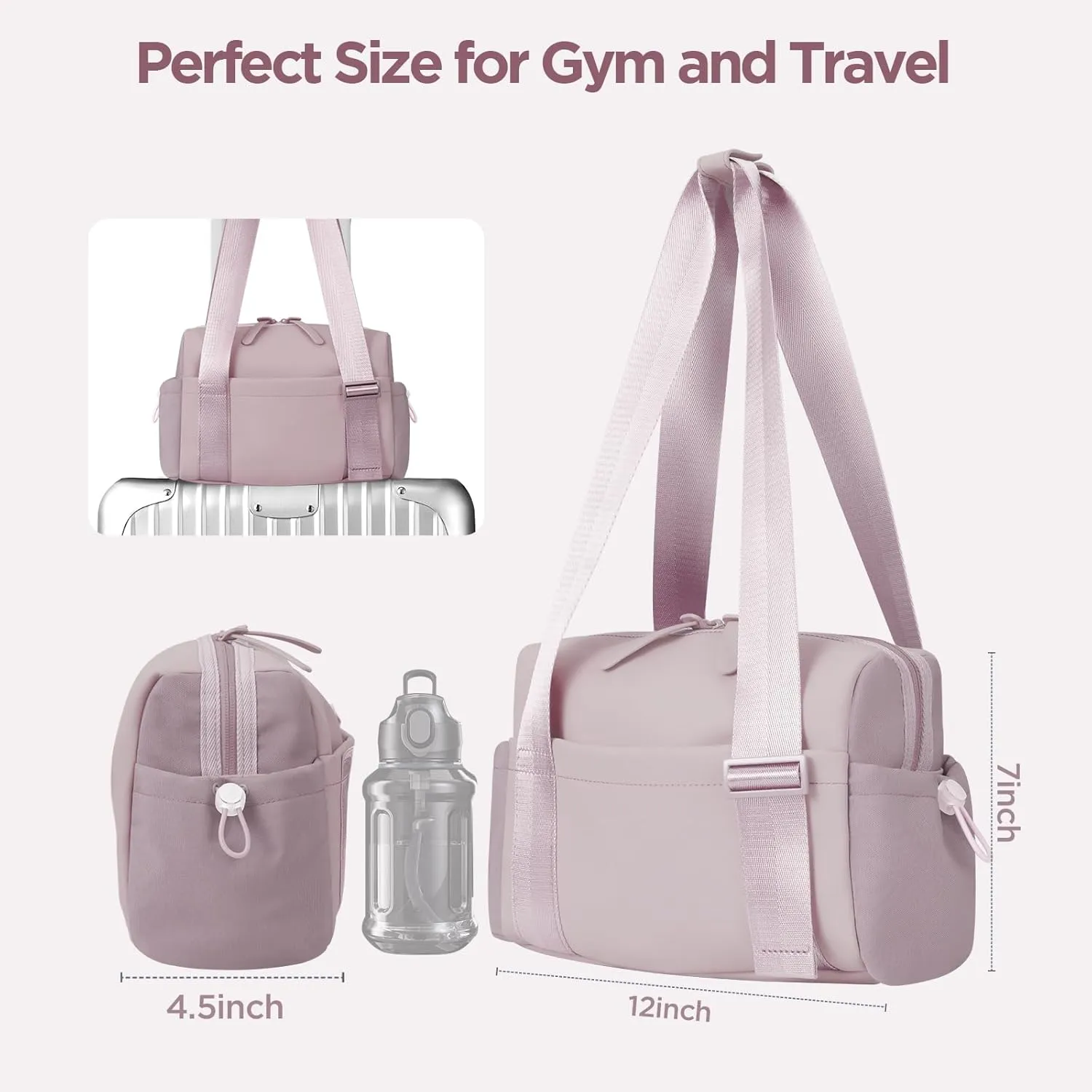 Mini Gym Bag for Women Girls Small Gym Tote Bag with Wet Compartment Waterproof Travel Duffle Bag Cute Workout Sport Bag