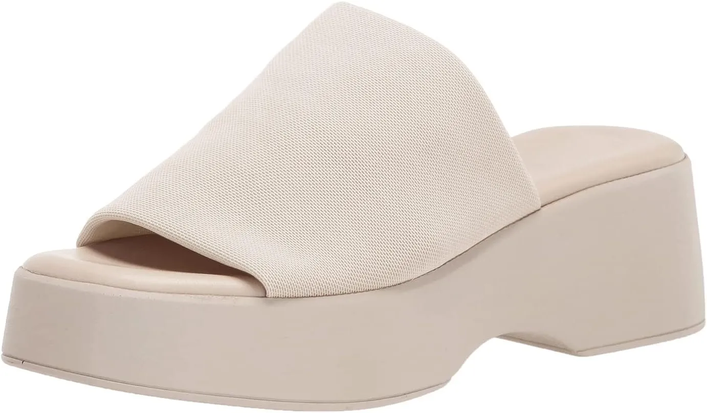 Minshluu Womens Wedge SIides Sandals Platform Open Toe Slip On Elastic Band Wedges Shoes