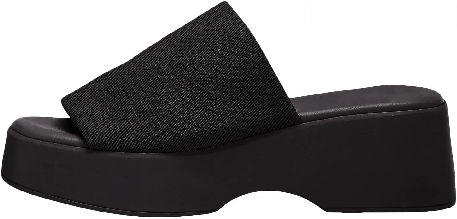 Minshluu Womens Wedge SIides Sandals Platform Open Toe Slip On Elastic Band Wedges Shoes