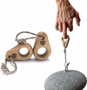 Monik PAIR climbing hangboard | Pocket-sized Finger trainer for Rock Climbing - Portable Hangboard Fingerboard for Grip Strength, Wood - Lightweight, Durable, Compact
