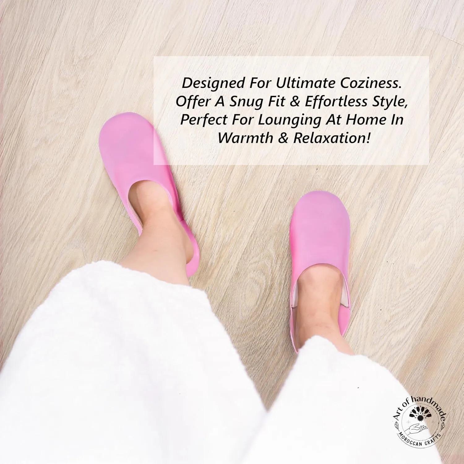 Moroccan Leather Slippers for Men & Women – Handmade Unisex Indoor House Shoes, Genuine Leather, Non-Slip Sole, Soft Lining, Comfortable Slip-On Mules for Home, Bedroom & Living Room
