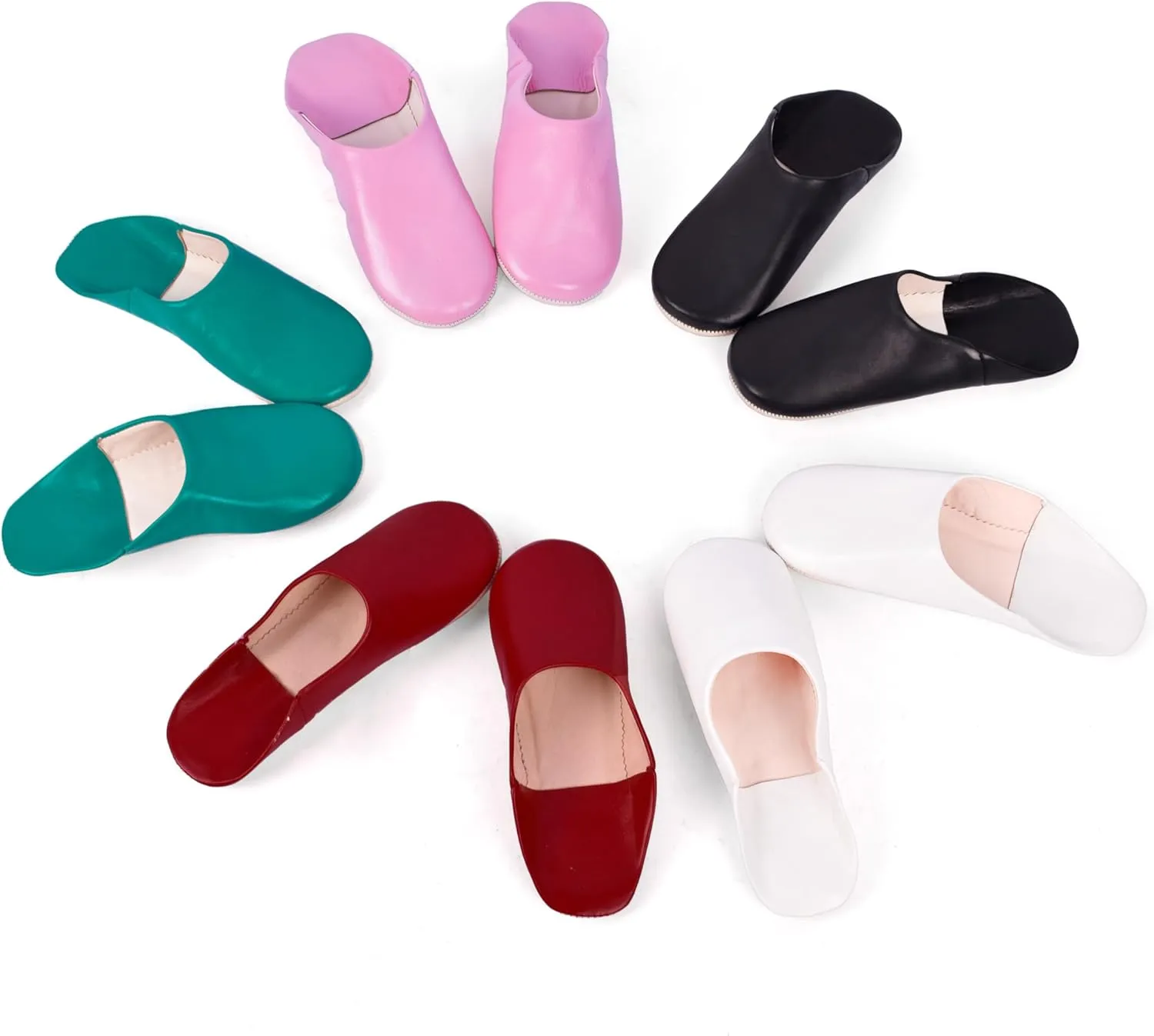 Moroccan Leather Slippers for Men & Women – Handmade Unisex Indoor House Shoes, Genuine Leather, Non-Slip Sole, Soft Lining, Comfortable Slip-On Mules for Home, Bedroom & Living Room