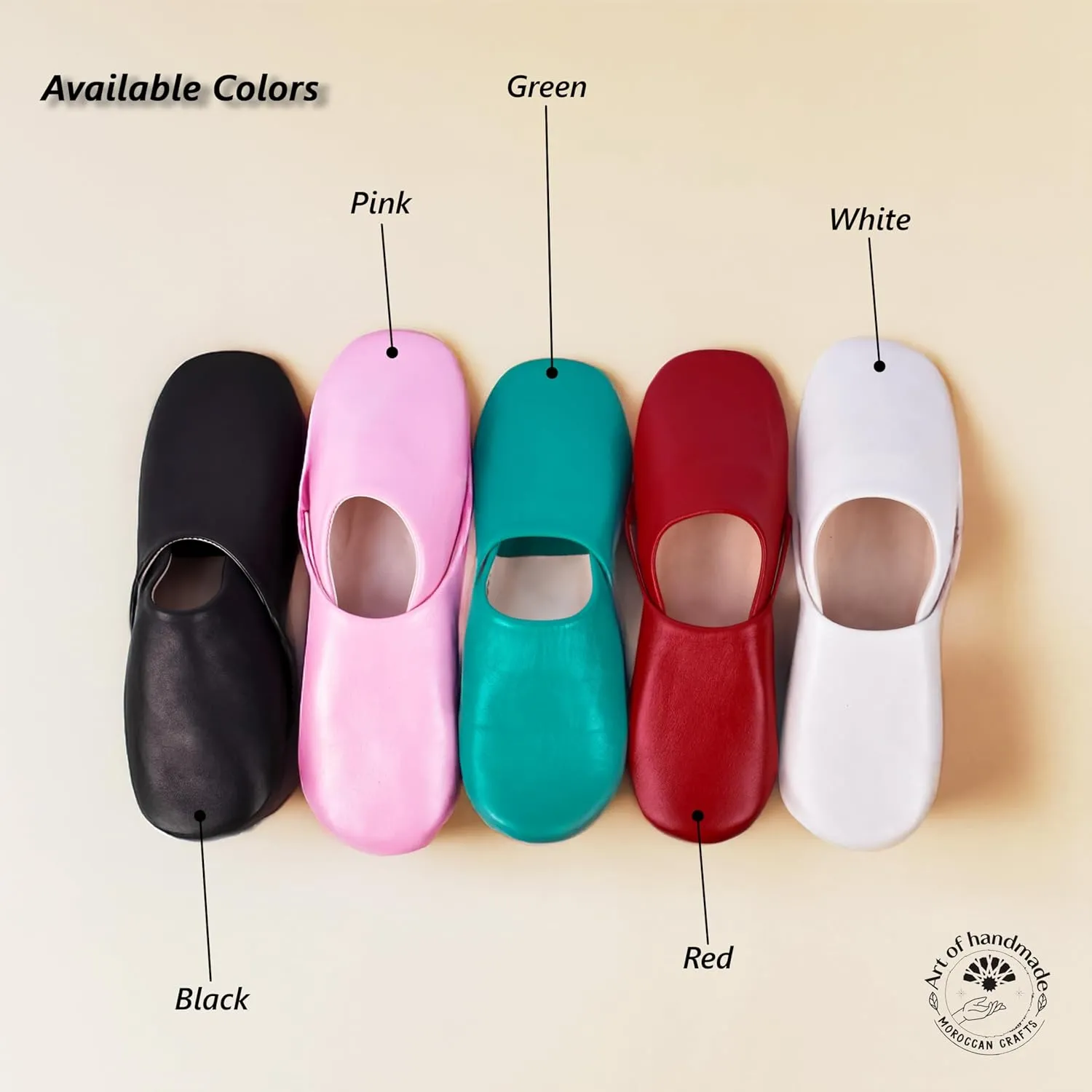 Moroccan Leather Slippers for Men & Women – Handmade Unisex Indoor House Shoes, Genuine Leather, Non-Slip Sole, Soft Lining, Comfortable Slip-On Mules for Home, Bedroom & Living Room