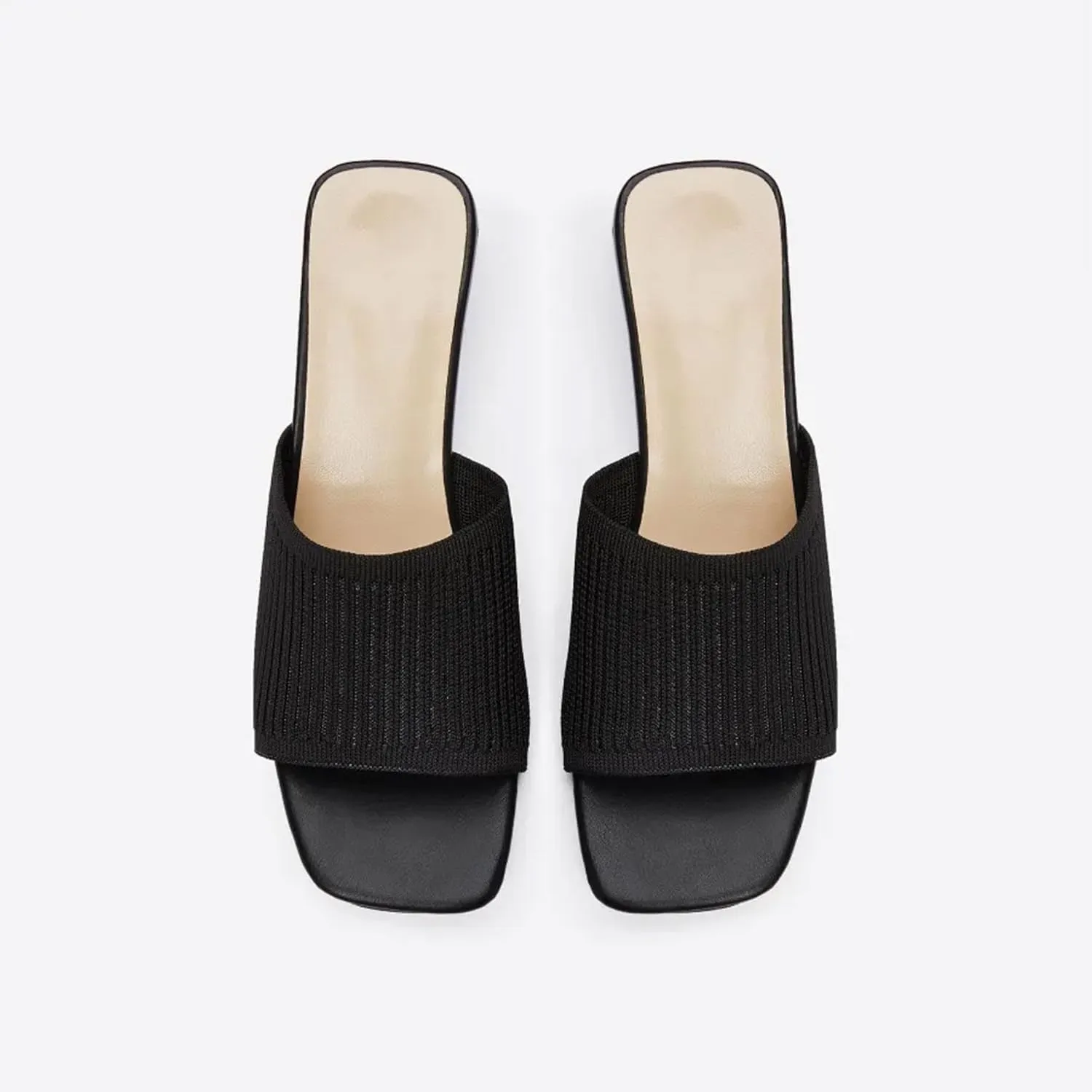 Mousse FIT Women's Breathable Chunky Square Toe Mule Sandals