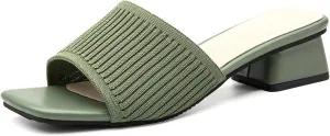 Mousse FIT Women's Breathable Chunky Square Toe Mule Sandals