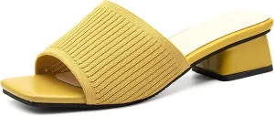 Mousse FIT Women's Breathable Chunky Square Toe Mule Sandals