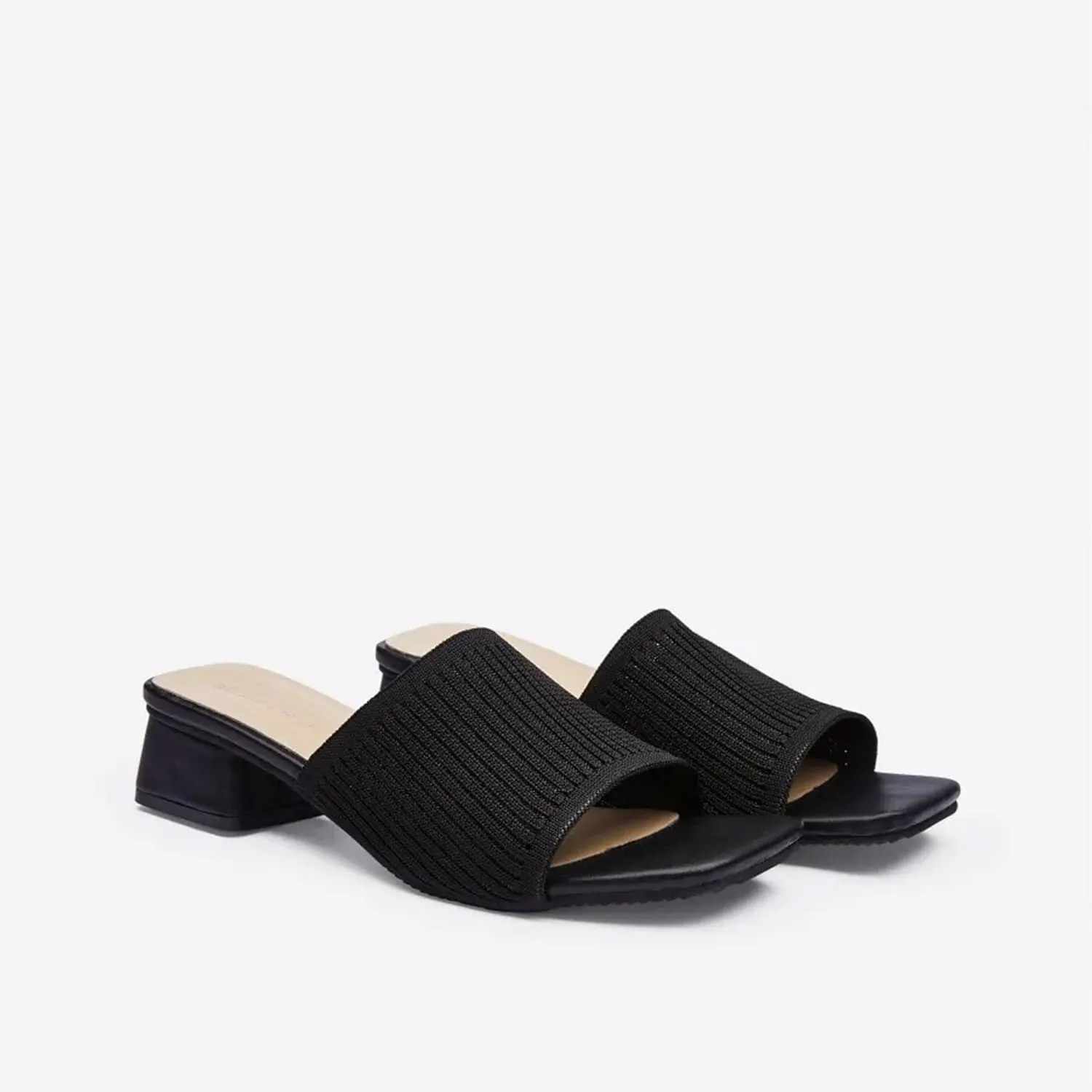 Mousse FIT Women's Breathable Chunky Square Toe Mule Sandals