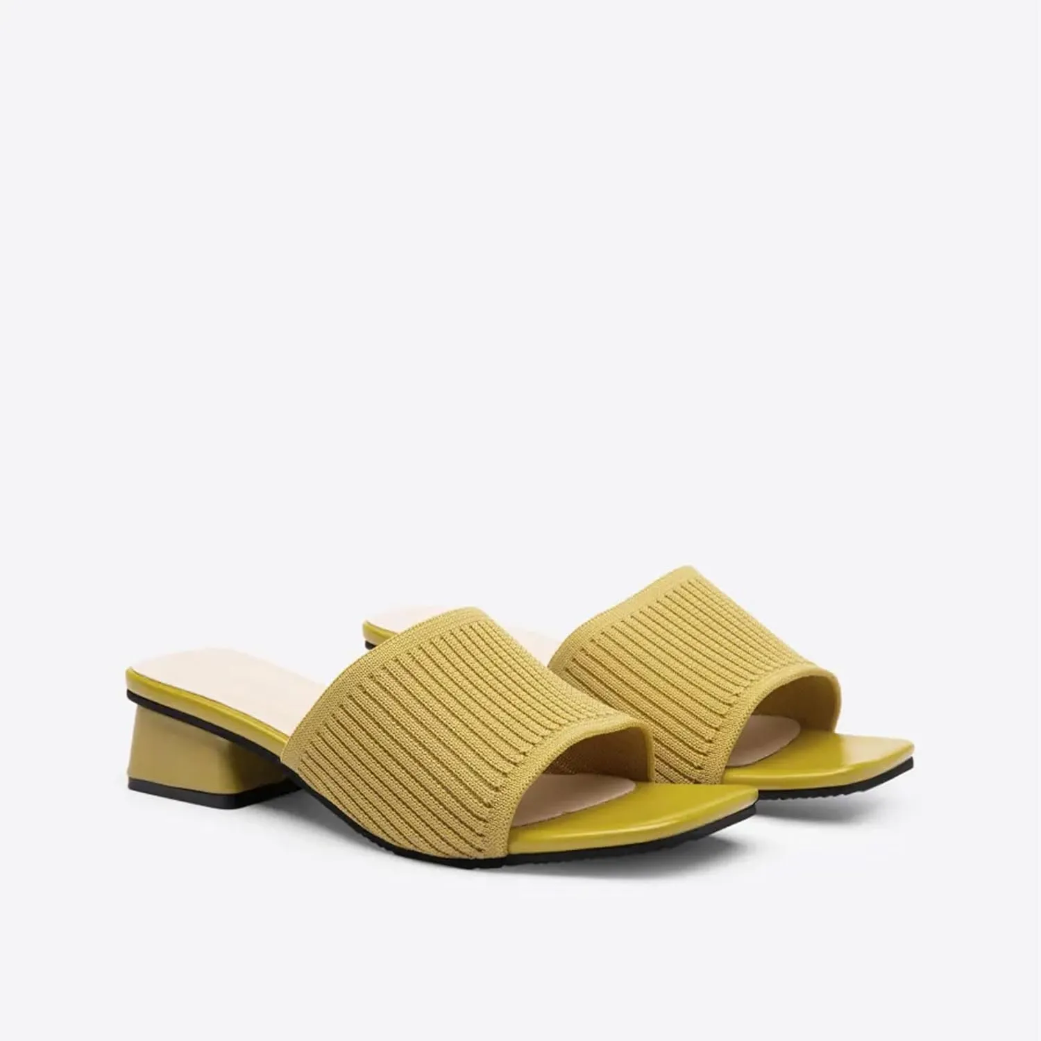Mousse FIT Women's Breathable Chunky Square Toe Mule Sandals