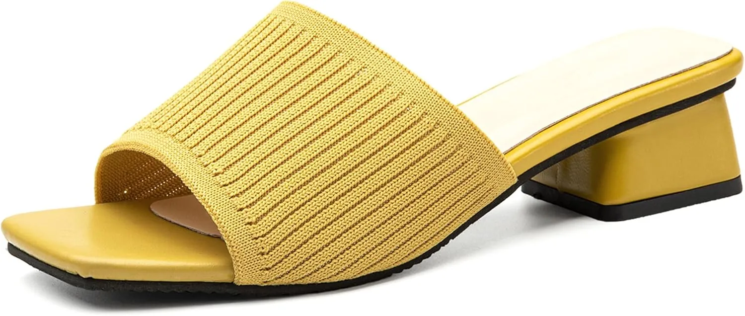 Mousse FIT Women's Breathable Chunky Square Toe Mule Sandals