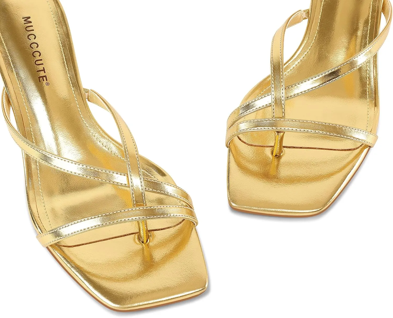 MUCCCUTE Kitten Heels for Women Square Open Toe Flip Flop Heels 2inch Thong Heeled Sandals