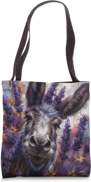 Mule Lover Floral Van Gogh Style Lavender Tote Bag