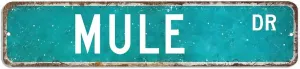 Mule Metal Sign Mule Gift Mule Decor Mule Lover Sign Custom Street Metal Sign Retro shabby chic Wall Art Wall Hanger Home Decor Wall Decorations Rustic Farmhouse Signs for Home Bar Coffee Office