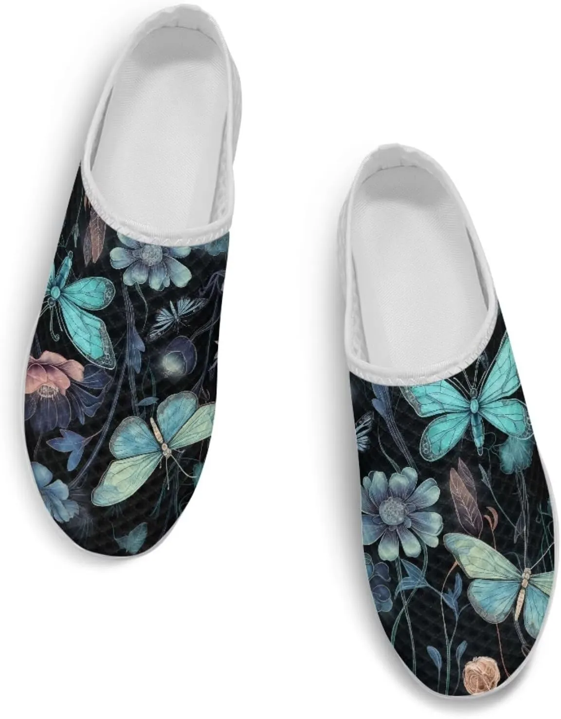 Mule Shoes for Women Summer Novelty Butterfly Outdoor Non-Slip Sneakers Hand Free Garden Walking Shoes Slip On