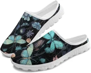Mule Shoes for Women Summer Novelty Butterfly Outdoor Non-Slip Sneakers Hand Free Garden Walking Shoes Slip On