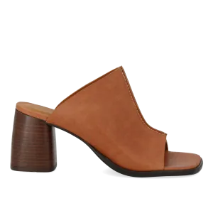 Mule with sculptural heel
