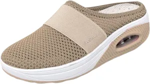 Mules for Women Men Diabetic Air Cushion Slip On Walking Shoes Breathable Mesh Sports Slippers Shoes with Arch Support