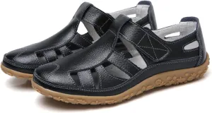 Mules for Women Wedge Sandals Comfortable Dressy Summer Closed Toe Casual Slip On Shoes with Adjustable Hook Loop Alicegana Comfort on Walking Orthopedic Low Heel Sandal Mule Slippers Clogs