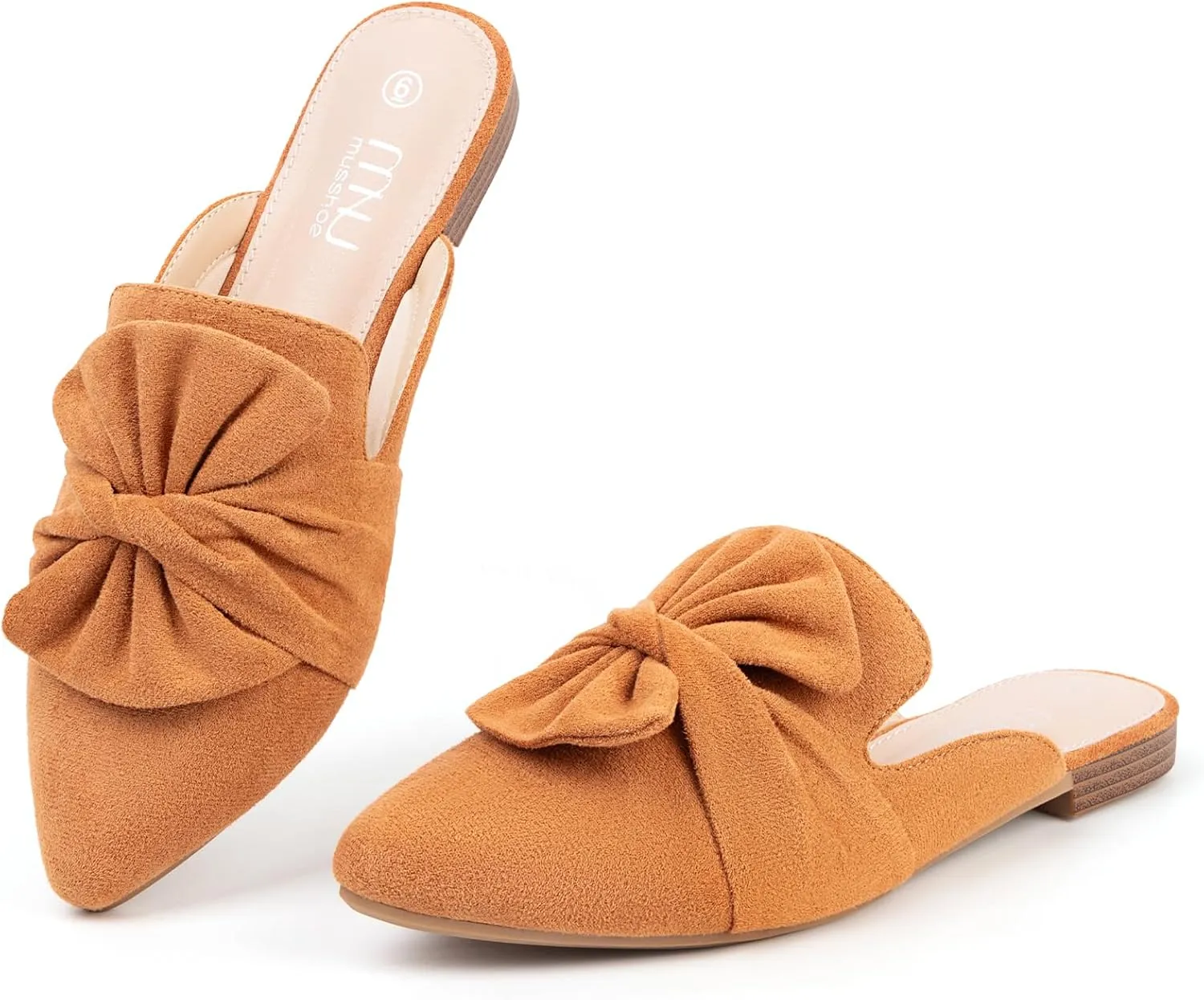 MUSSHOE Women Mules: Pointed Toe Flats - Comfortable Slip on Work Loafers for Professional Woman Aged 25-40 Casual Classic Dressy 2025