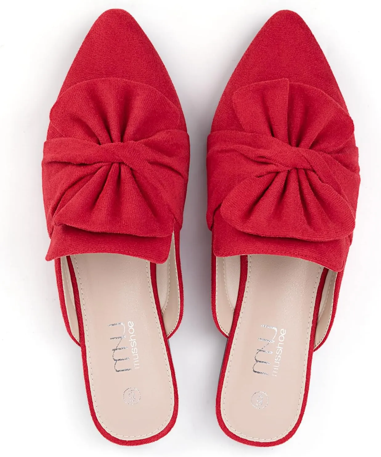 MUSSHOE Women Mules: Pointed Toe Flats - Comfortable Slip on Work Loafers for Professional Woman Aged 25-40 Casual Classic Dressy 2025
