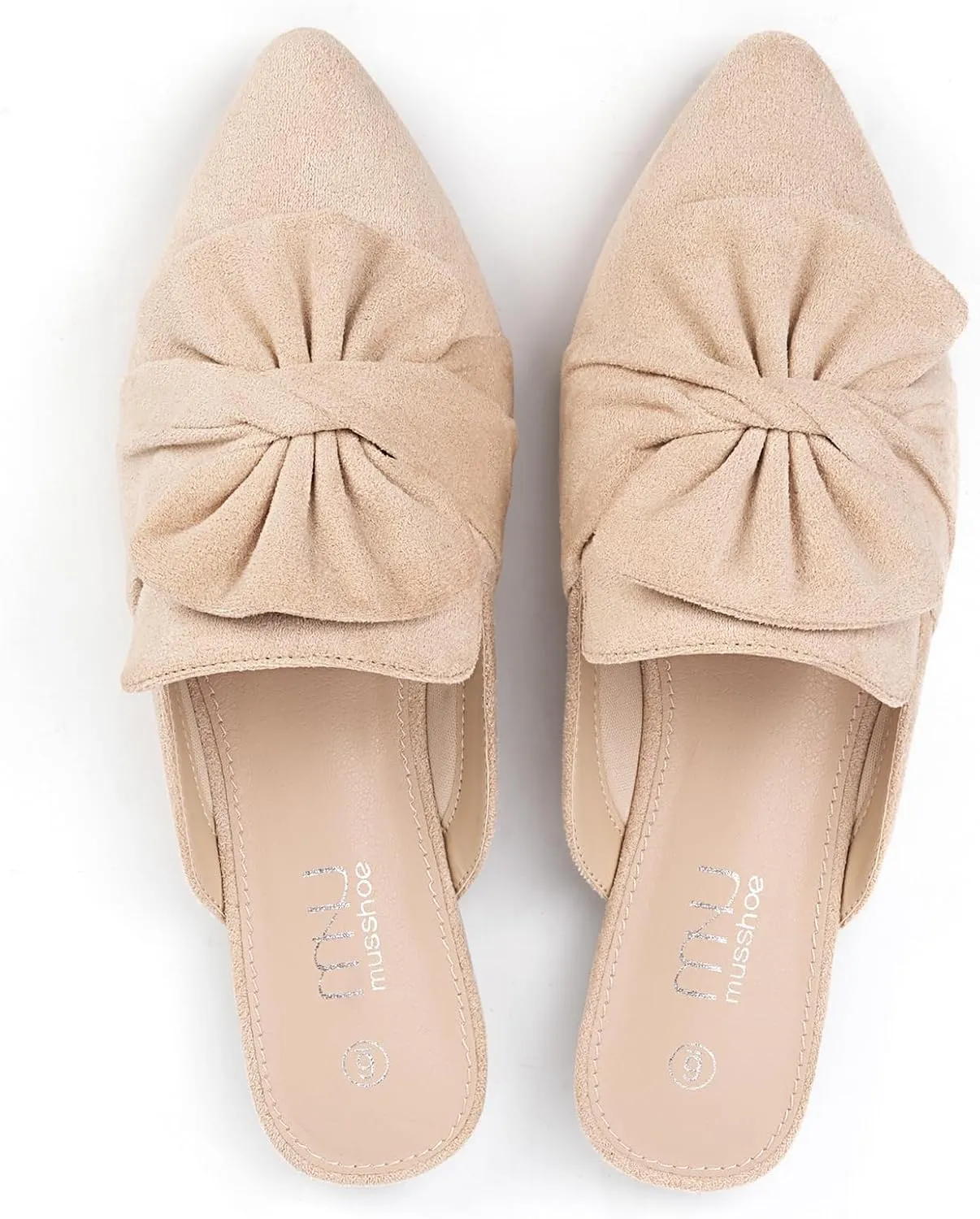 MUSSHOE Women Mules: Pointed Toe Flats - Comfortable Slip on Work Loafers for Professional Woman Aged 25-40 Casual Classic Dressy 2025