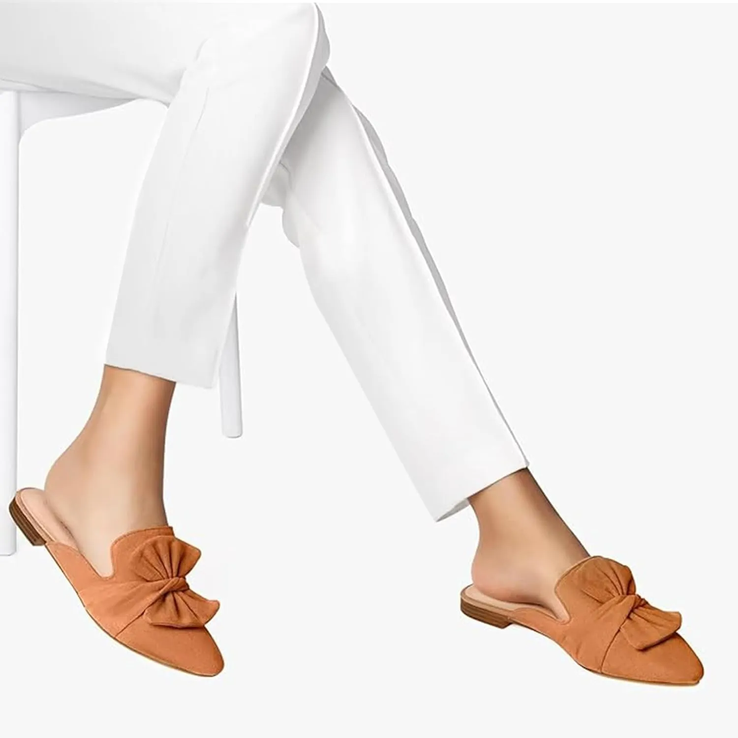 MUSSHOE Women Mules: Pointed Toe Flats - Comfortable Slip on Work Loafers for Professional Woman Aged 25-40 Casual Classic Dressy 2025