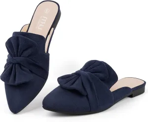 MUSSHOE Women Mules: Pointed Toe Flats - Comfortable Slip on Work Loafers for Professional Woman Aged 25-40 Casual Classic Dressy 2025