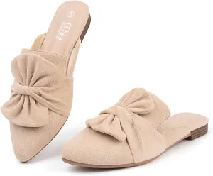 MUSSHOE Women Mules: Pointed Toe Flats - Comfortable Slip on Work Loafers for Professional Woman Aged 25-40 Casual Classic Dressy 2025