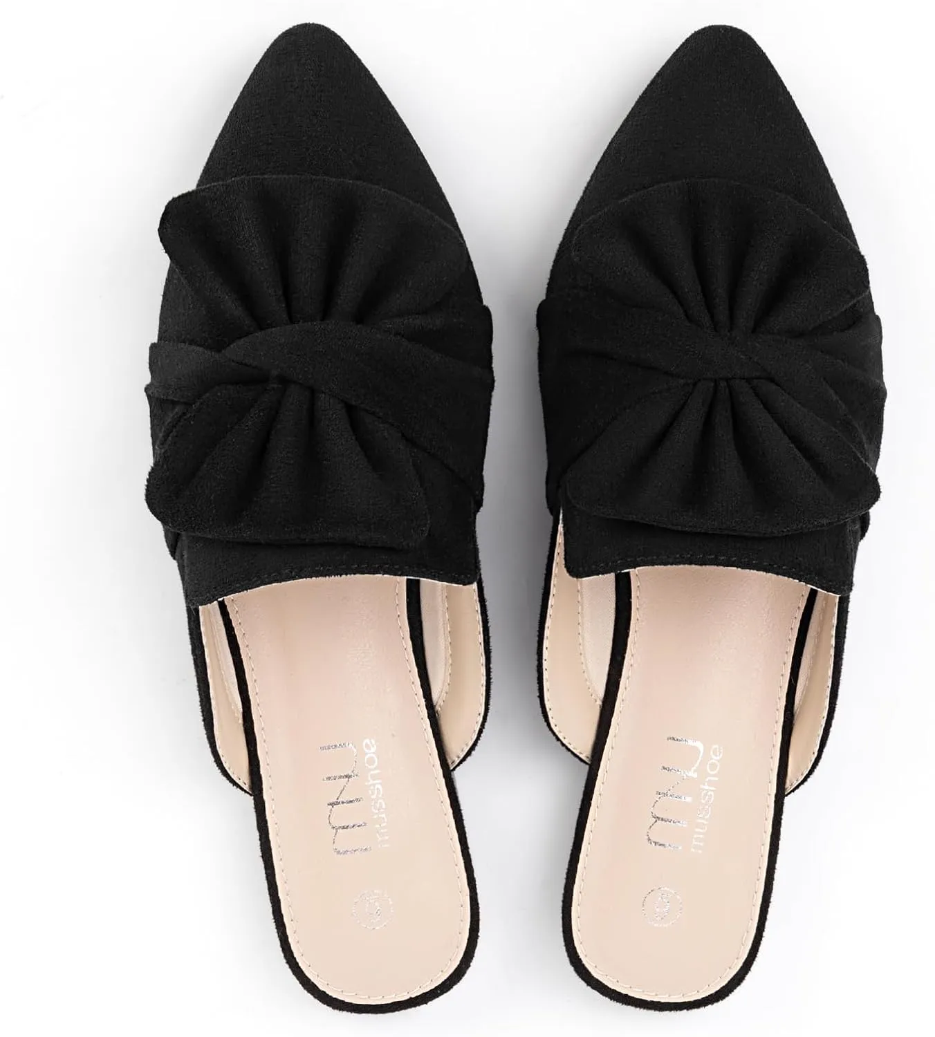 MUSSHOE Women Mules: Pointed Toe Flats - Comfortable Slip on Work Loafers for Professional Woman Aged 25-40 Casual Classic Dressy 2025