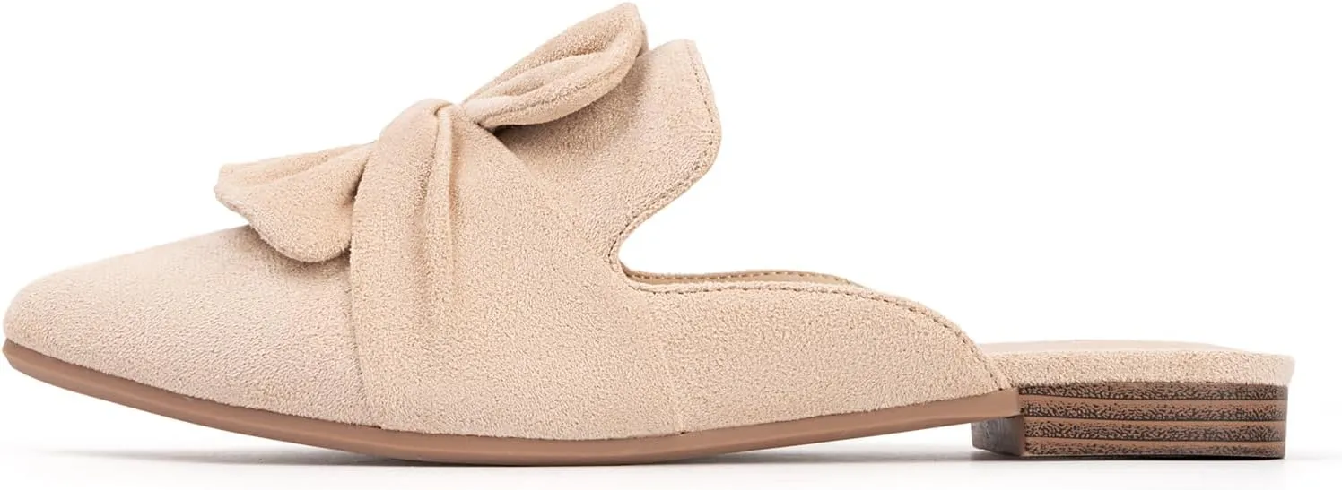 MUSSHOE Women Mules: Pointed Toe Flats - Comfortable Slip on Work Loafers for Professional Woman Aged 25-40 Casual Classic Dressy 2025