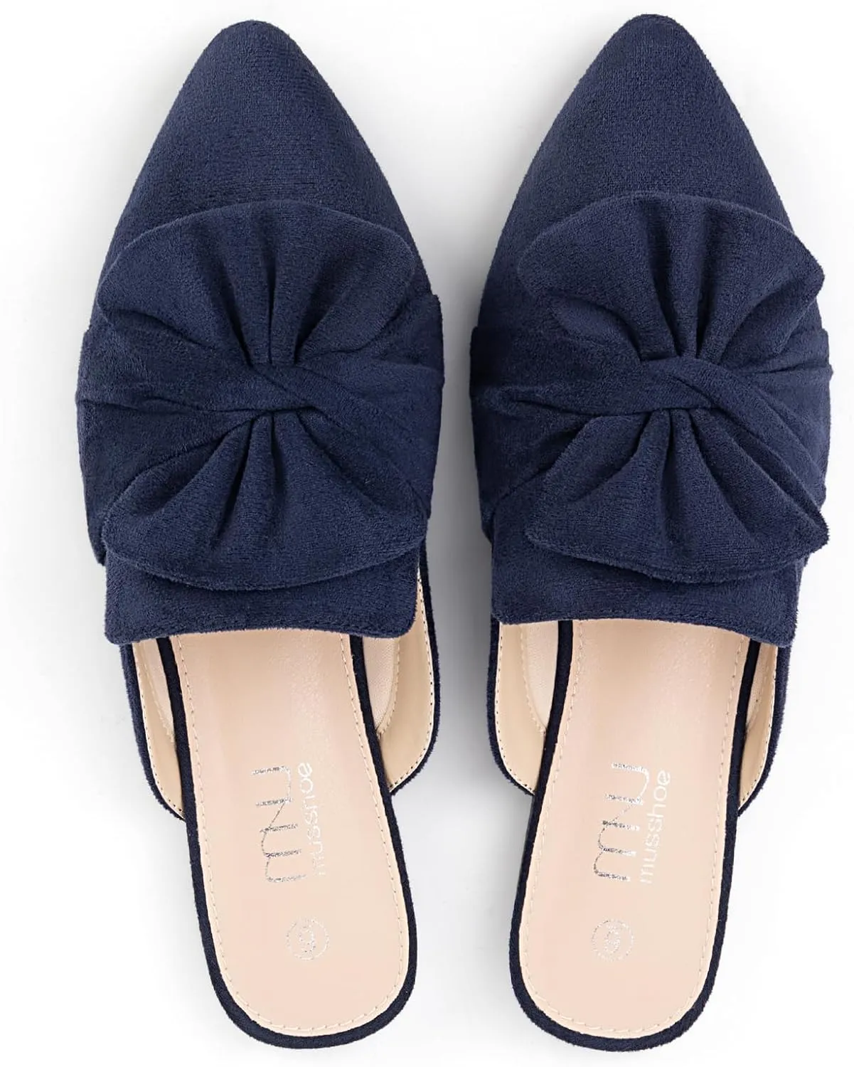 MUSSHOE Women Mules: Pointed Toe Flats - Comfortable Slip on Work Loafers for Professional Woman Aged 25-40 Casual Classic Dressy 2025