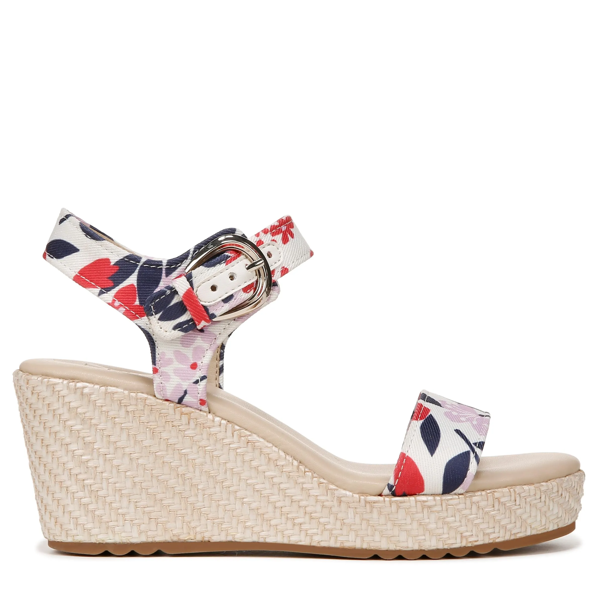 Naturalizer Womens Stella Open Toe Wedge Sandal Lilac Multi Floral 6.5 M