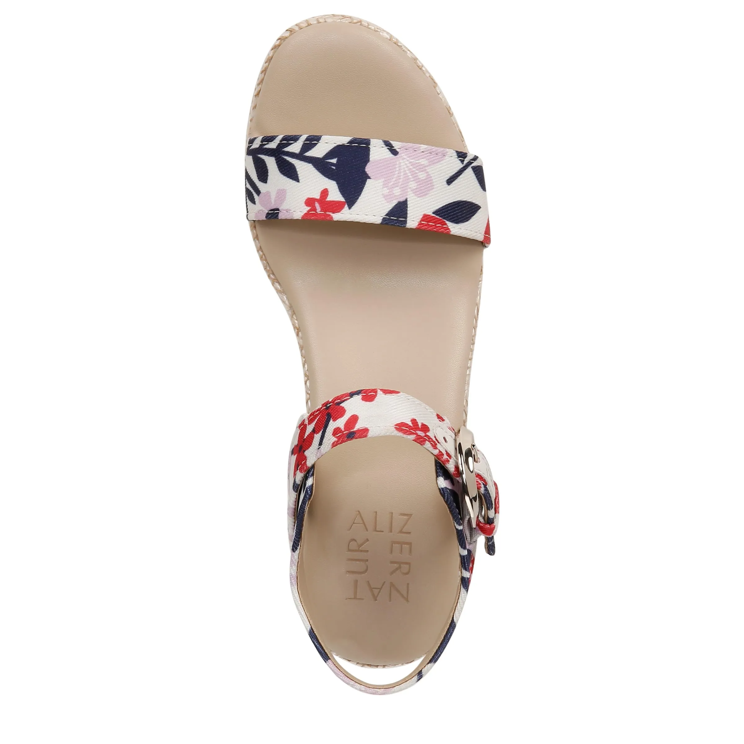 Naturalizer Womens Stella Open Toe Wedge Sandal Lilac Multi Floral 6.5 M