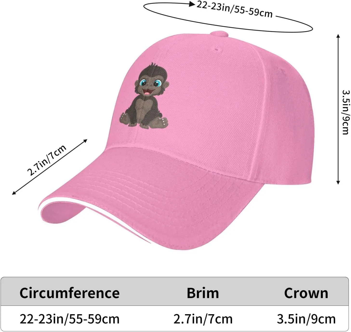 Naughty Little Monkey Baseball Cap for Men Women Hat Adjustable Trucker Caps Ball Cap