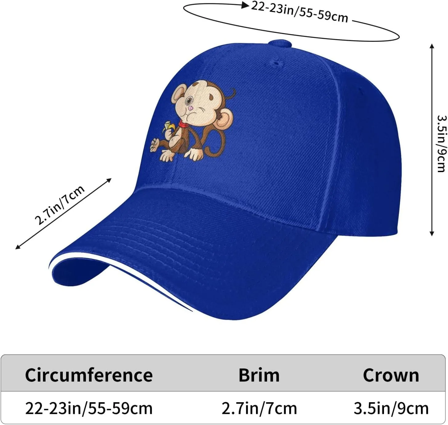 Naughty Monkey Baseball Cap for Men Women Hat Adjustable Trucker Caps Ball Cap