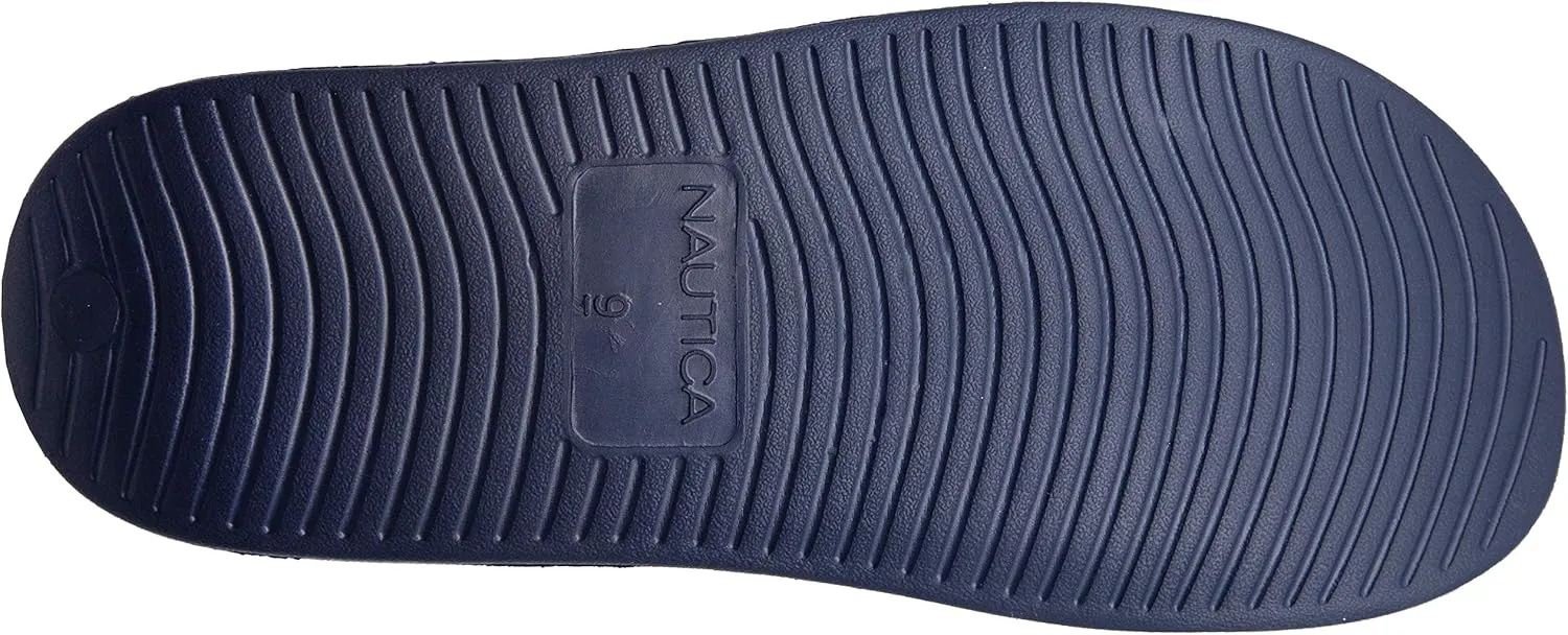 Nautica Men's Open Toe Slide Sandals - Comfortable Indoor & Outdoor Shower Slippers