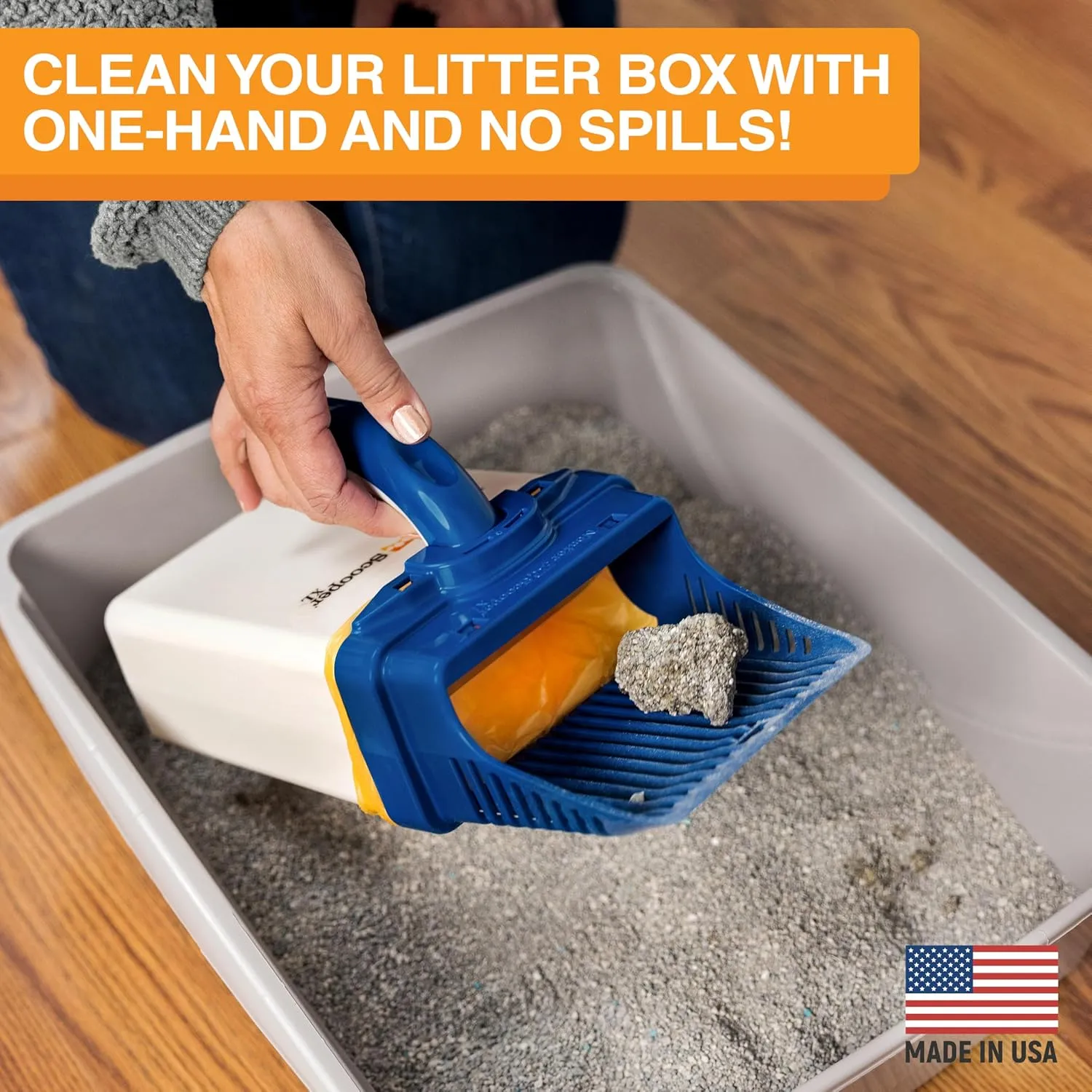 Neater Pets Neater Scooper XL Cat Litter Scoop, 195 Refill Bags – Extra-Large Capacity Mess-Free Cat Litter Scooper with Bag for Large & Multiple Cats, Spill-Proof Litter Box Scooper with Scoop Holder