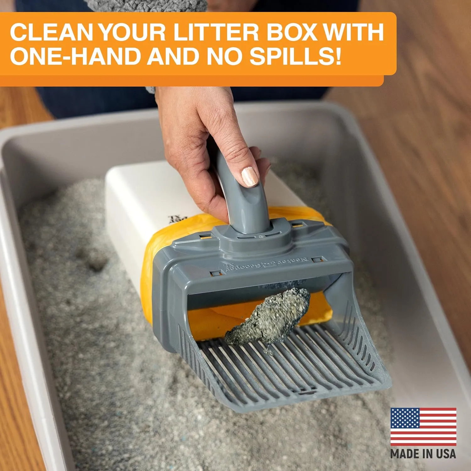 Neater Pets Neater Scooper XL Cat Litter Scoop, 195 Refill Bags – Extra-Large Capacity Mess-Free Cat Litter Scooper with Bag for Large & Multiple Cats, Spill-Proof Litter Box Scooper with Scoop Holder